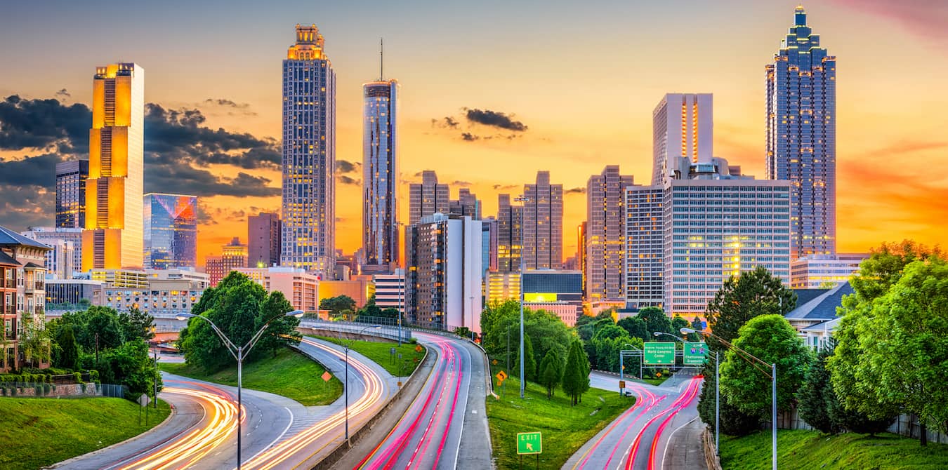 Downtown Atlanta Georgia and surrounding freeways.