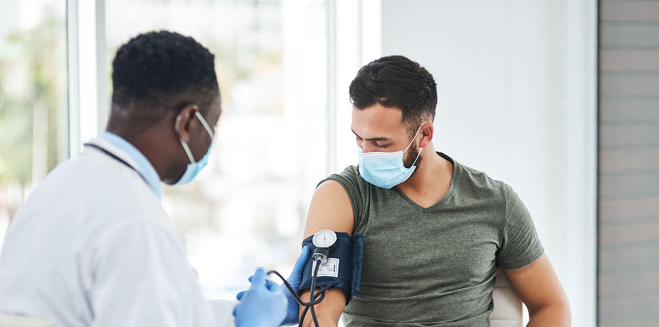 Man getting blood pressure taken